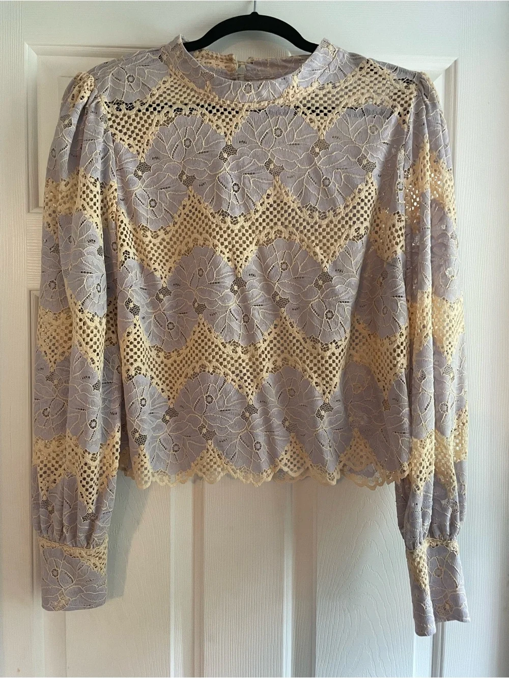 NWT Anthropologie Dolan Left Coast Mock Neck Top - Lavender & Cream